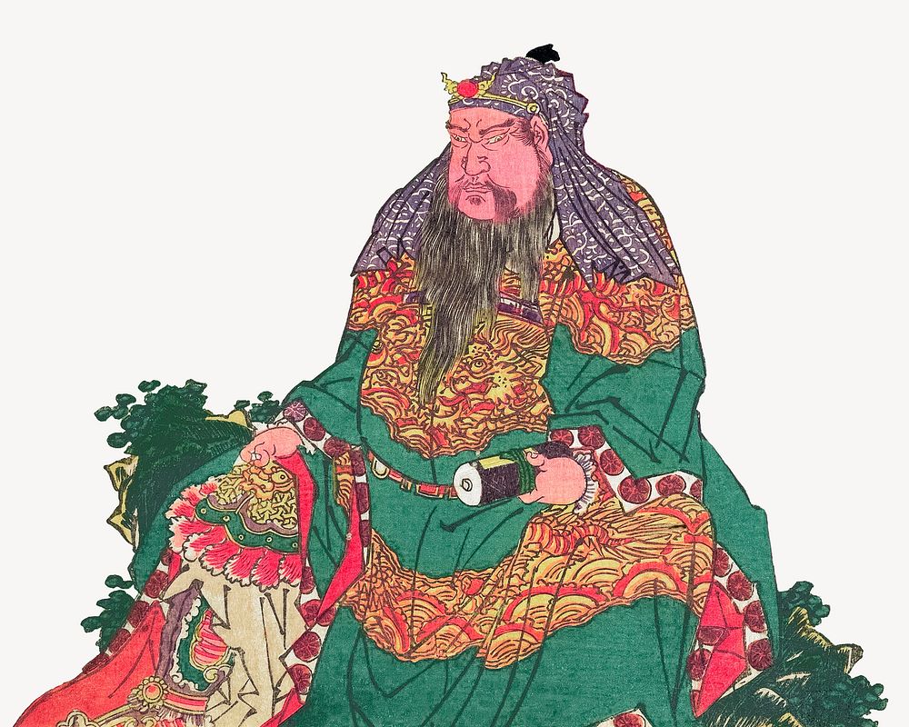 Kunisada's Japanese Emperor, vintage illustration psd.  Remastered by rawpixel. 