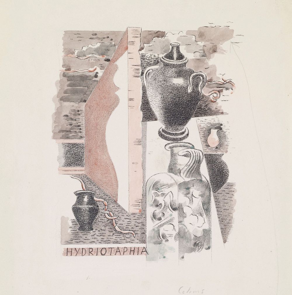 Design for Urne Buriall–Water Hath Proved the Smartest Grave, (1932) by Paul Nash. 