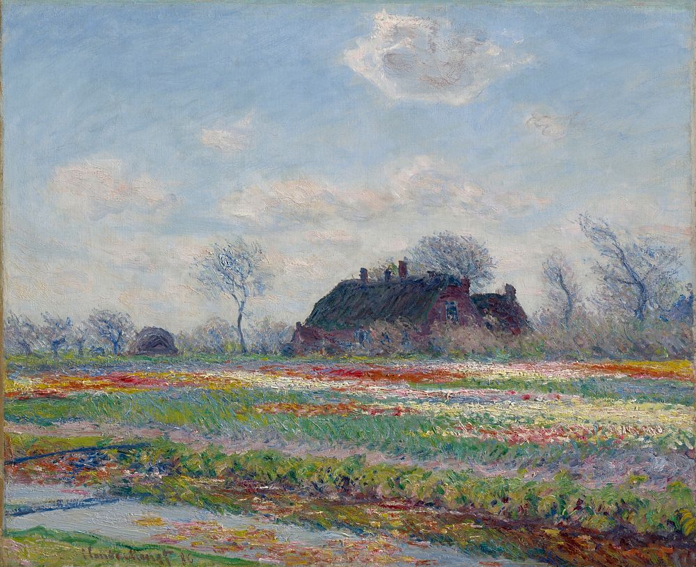 Claude Monet's Tulip Fields at Sassenheim, (1886) famous painting.  