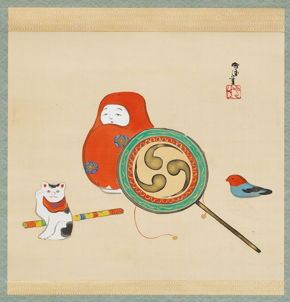 Toys (1920s-1930s) painting in high resolution by Kamisaka Sekka. Original from the Minneapolis Institute of Art. Digitally…