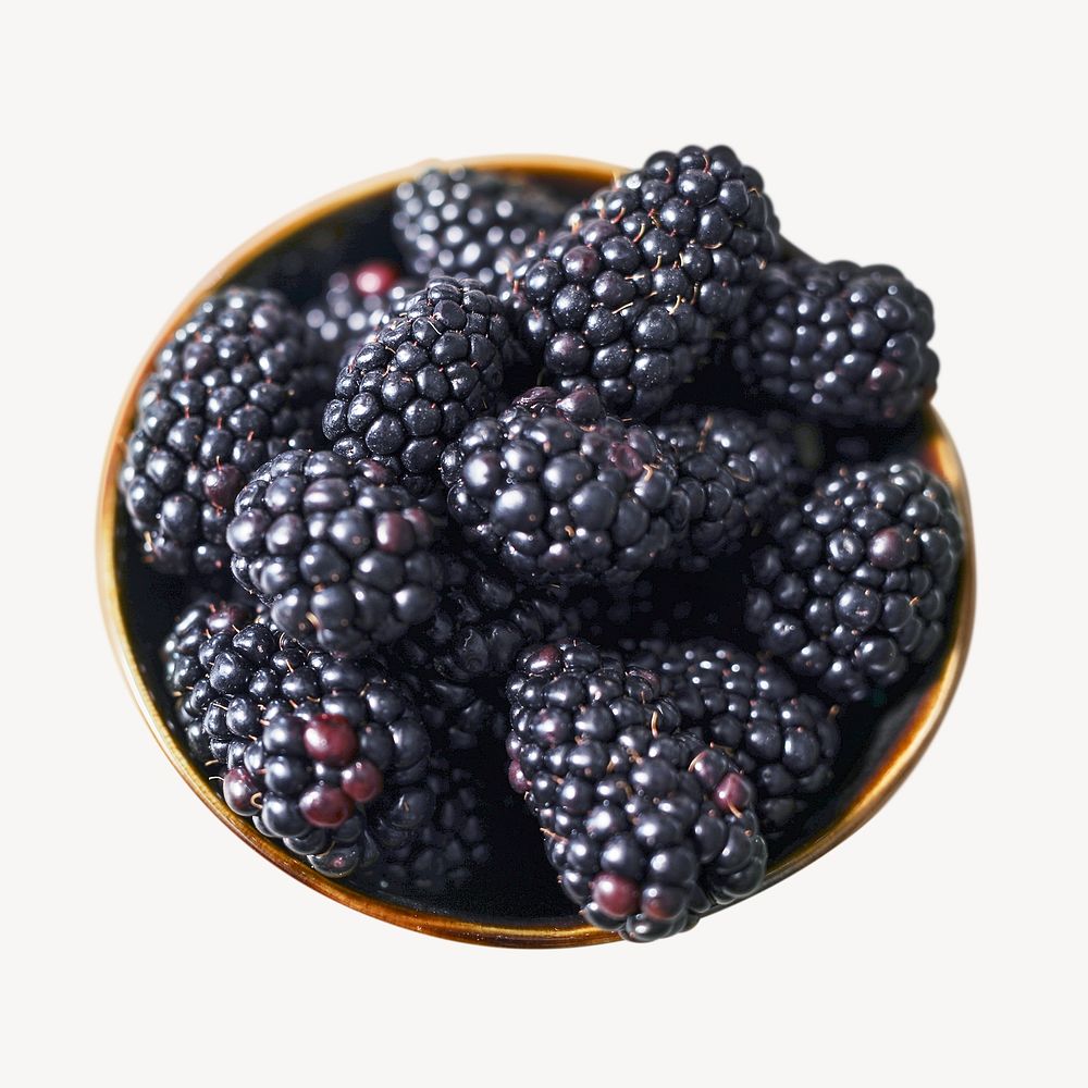 Fresh blackberries collage element psd