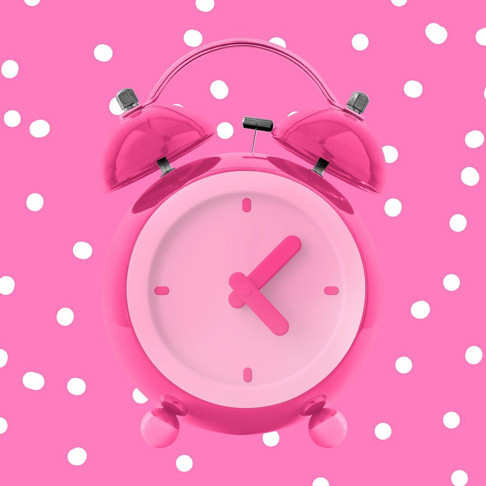 Pink alarm clock, vintage digital device