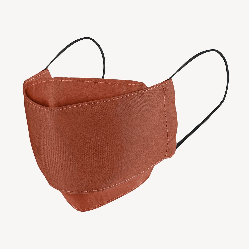 Brown fabric face mask with design space
