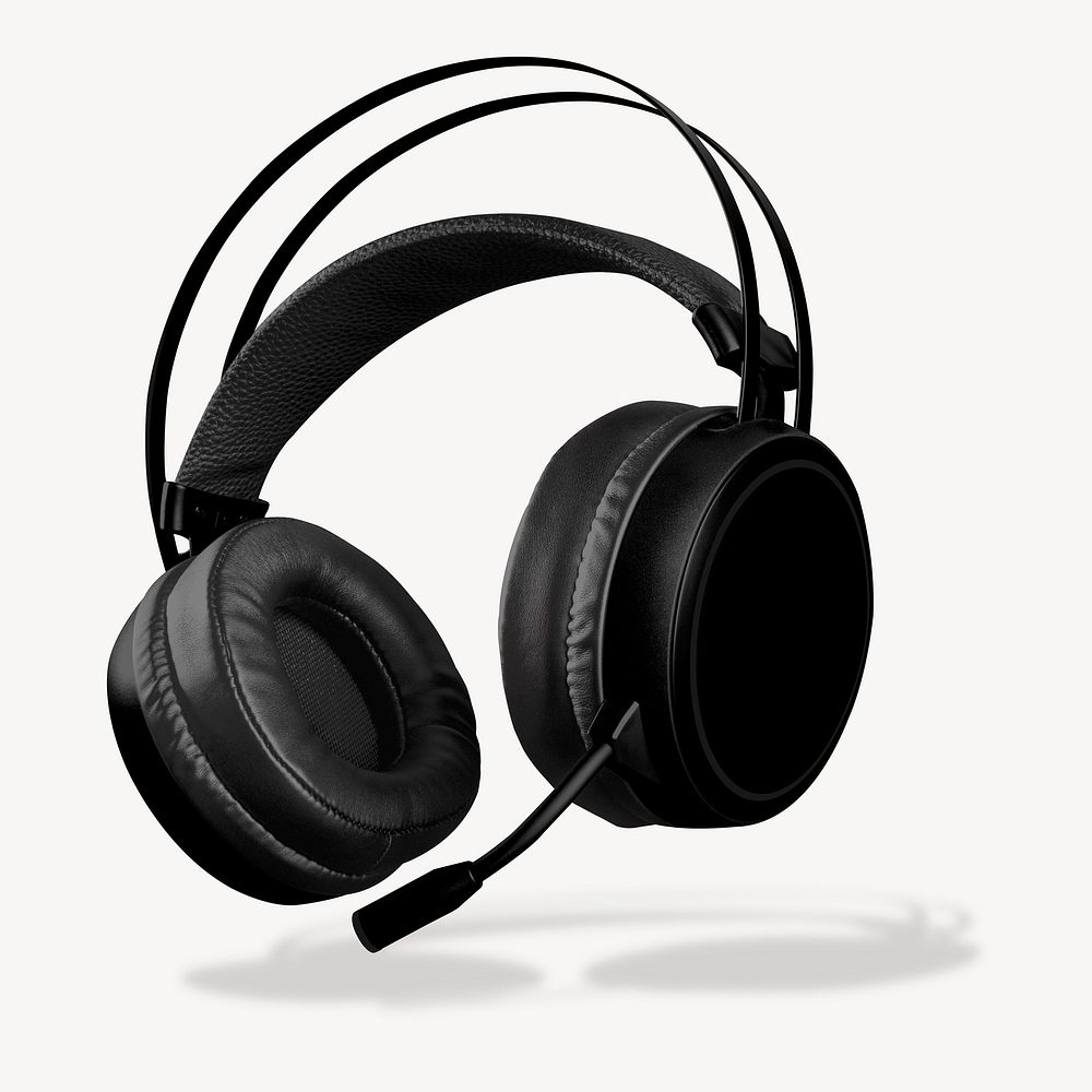 Black headphones, isolated digital device
