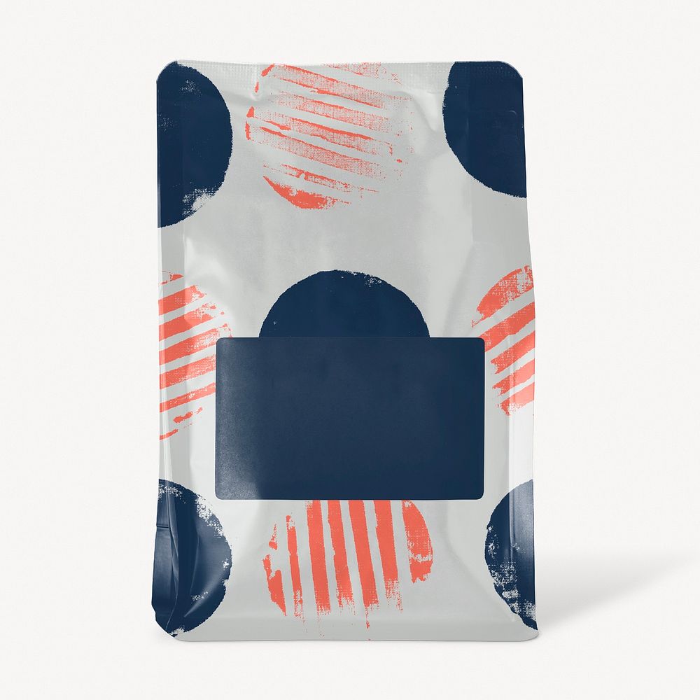 Coffee bag label, abstract pattern with design space