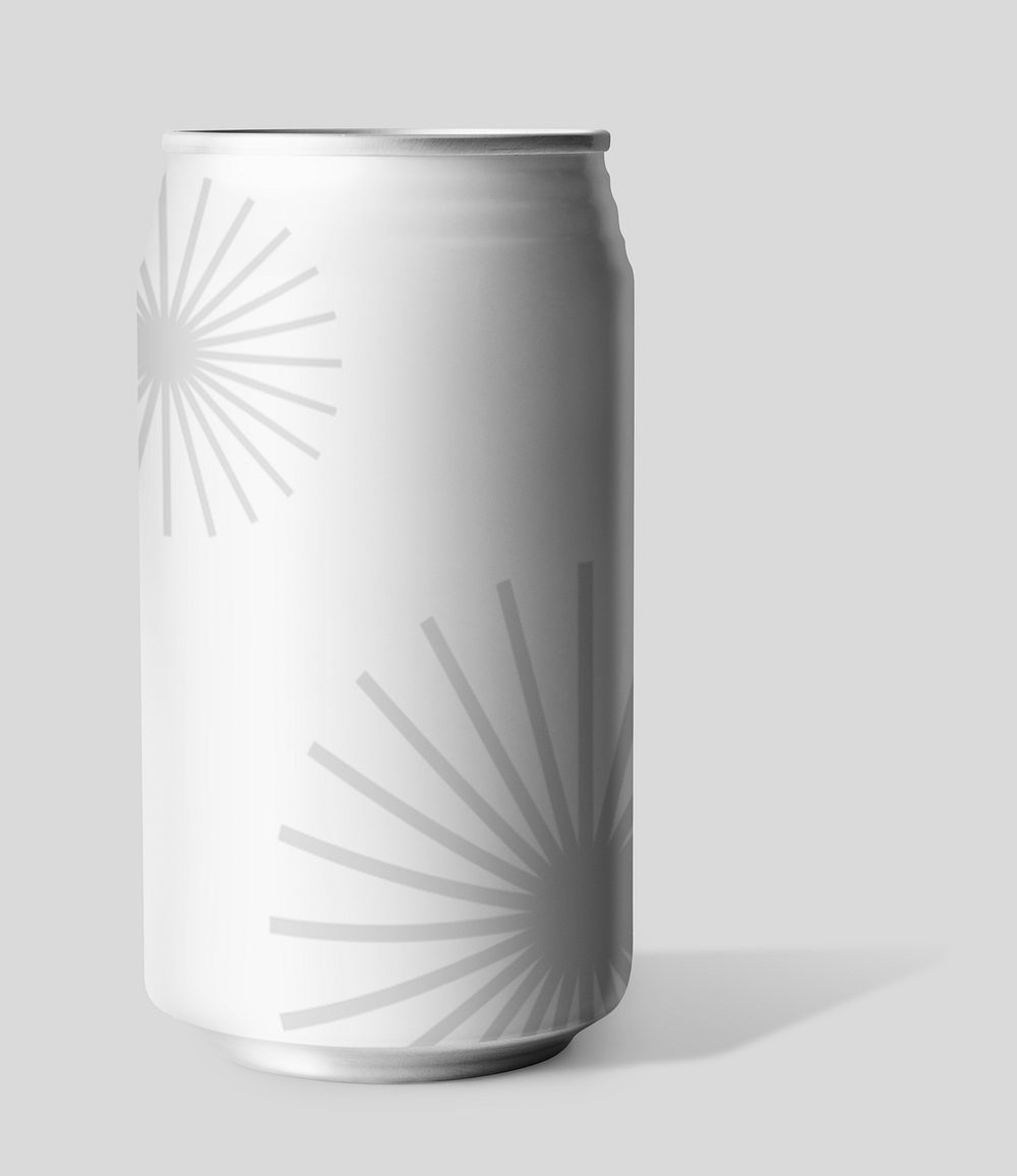 White soda can, beverage packaging with design space
