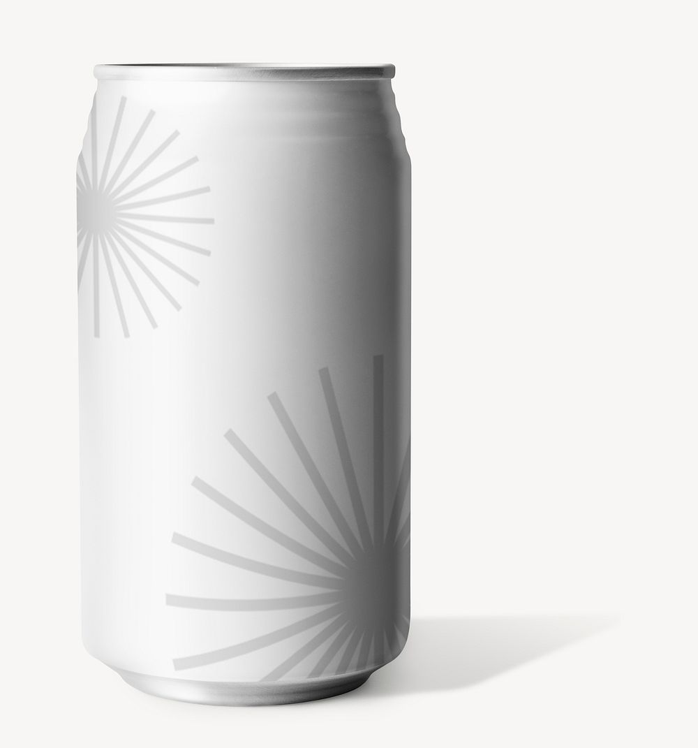 Soda can mockup, beverage packaging psd