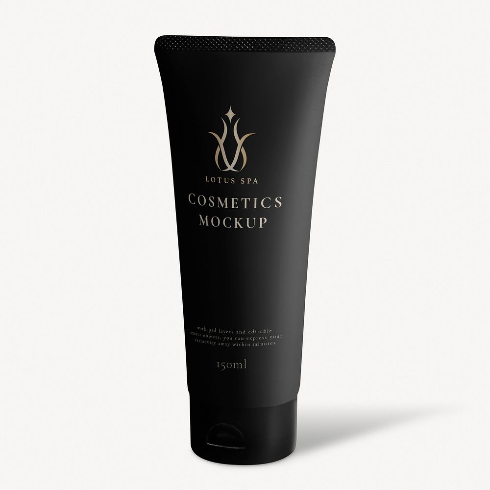 Skincare tube mockup, beauty product packaging psd