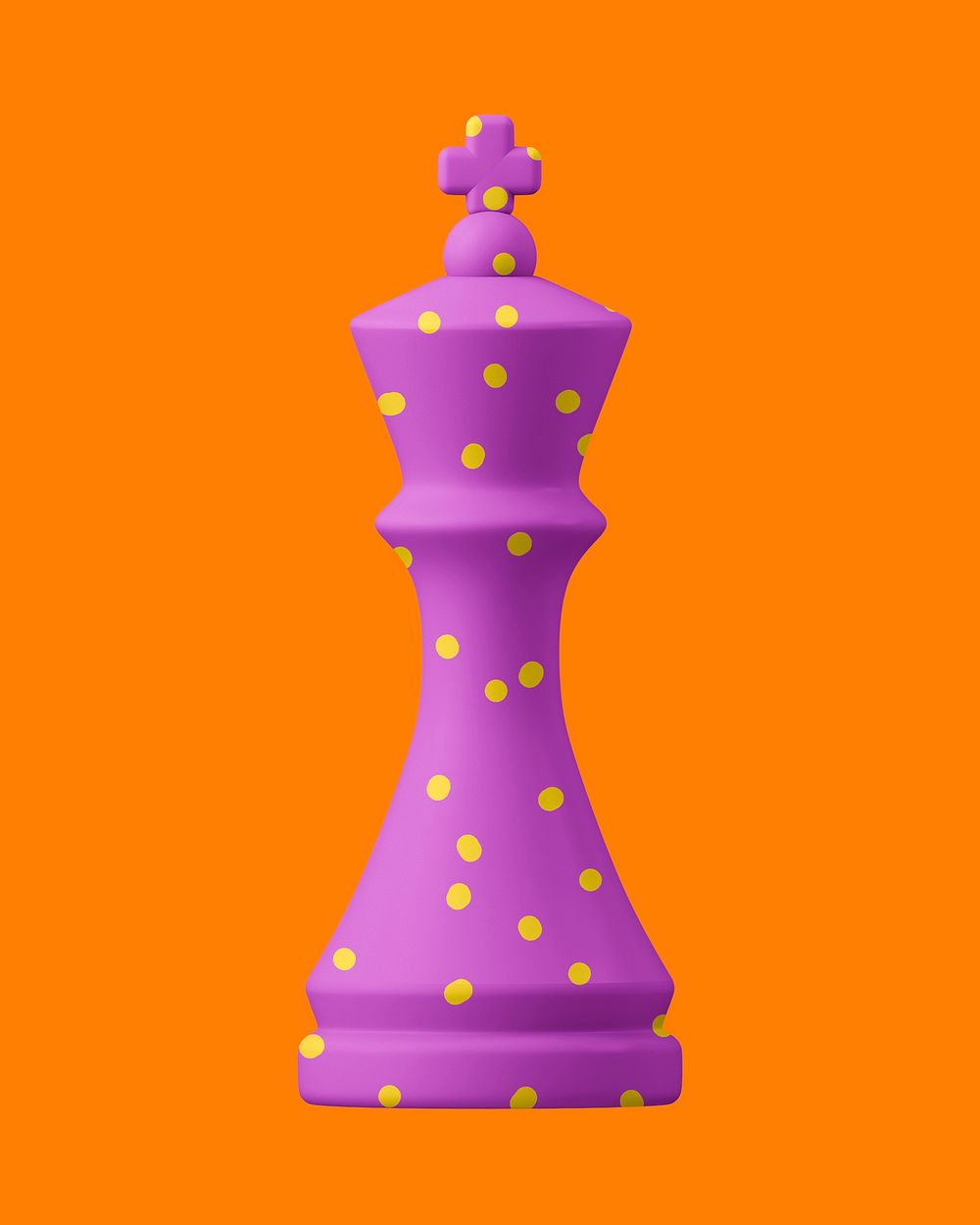 Purple chess piece, 3D object illustration psd