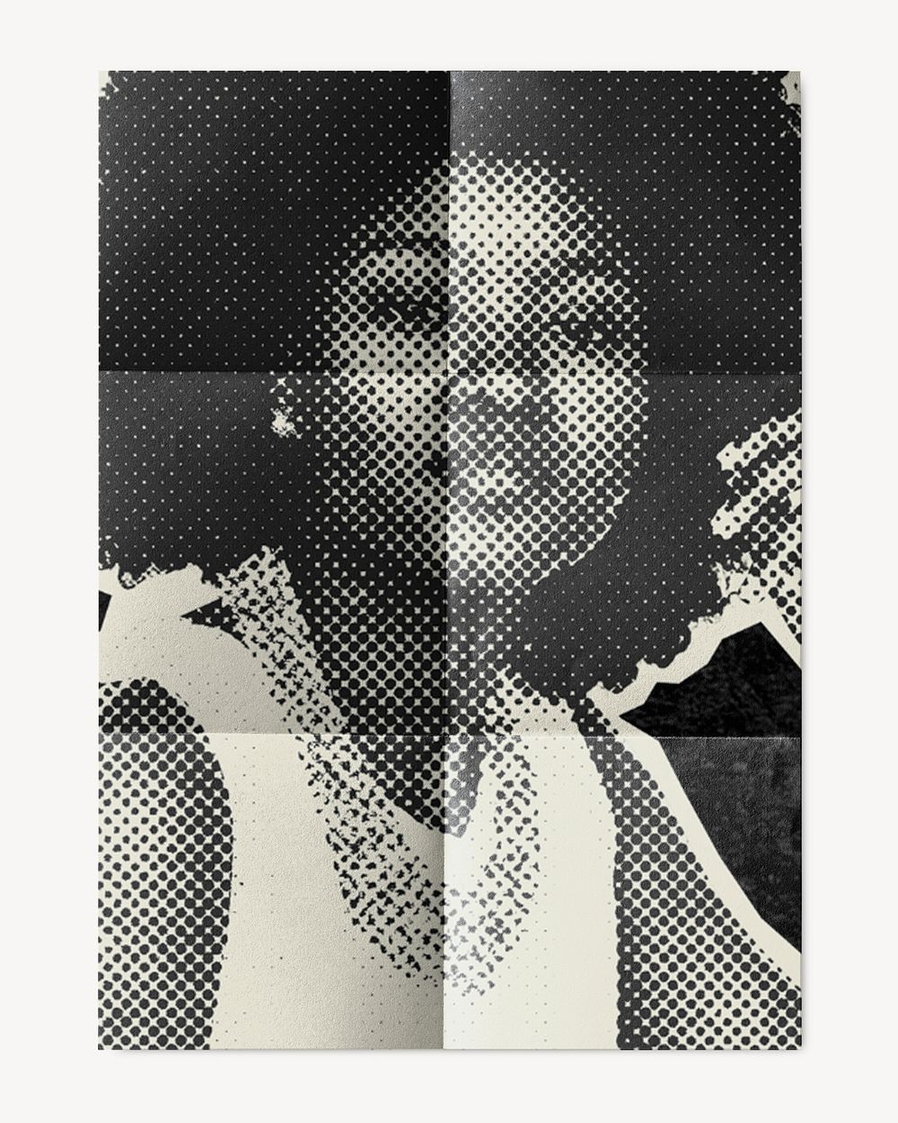 Black woman poster, retro halftone design 