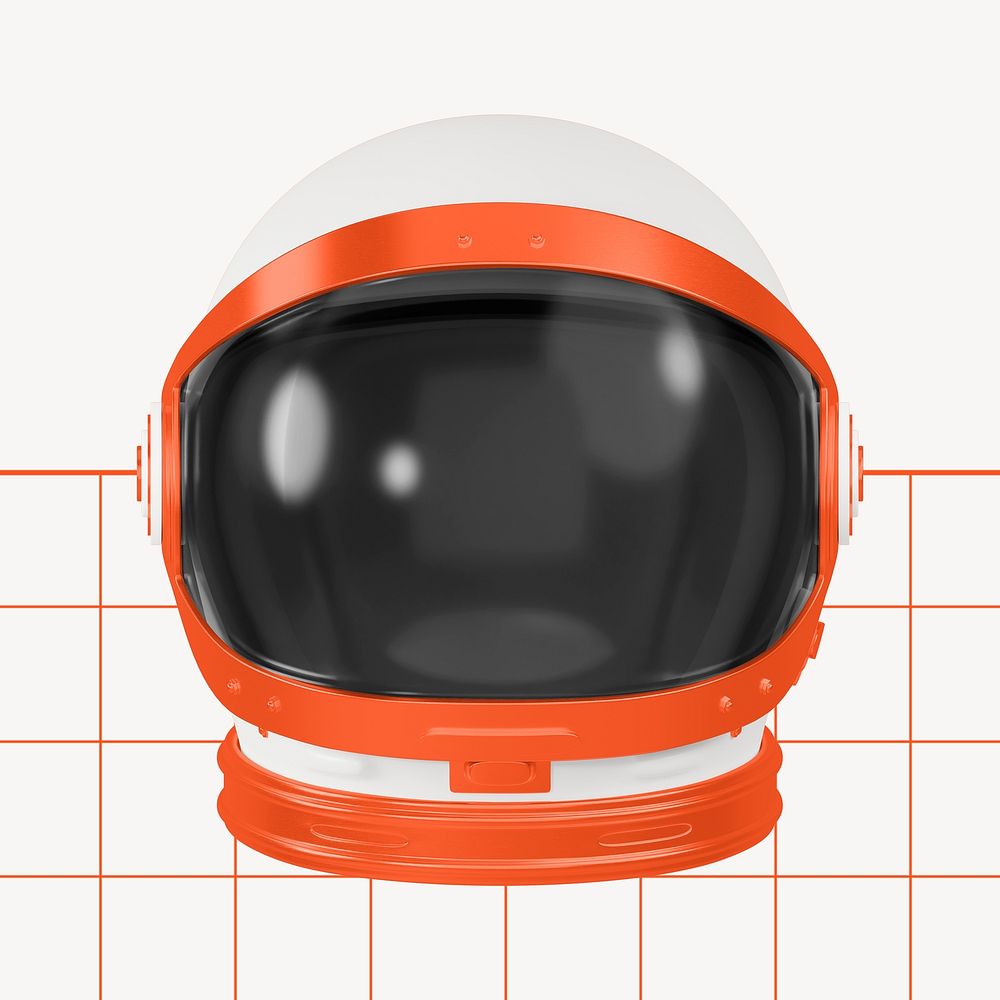 Astronaut helmet, 3D object illustration psd
