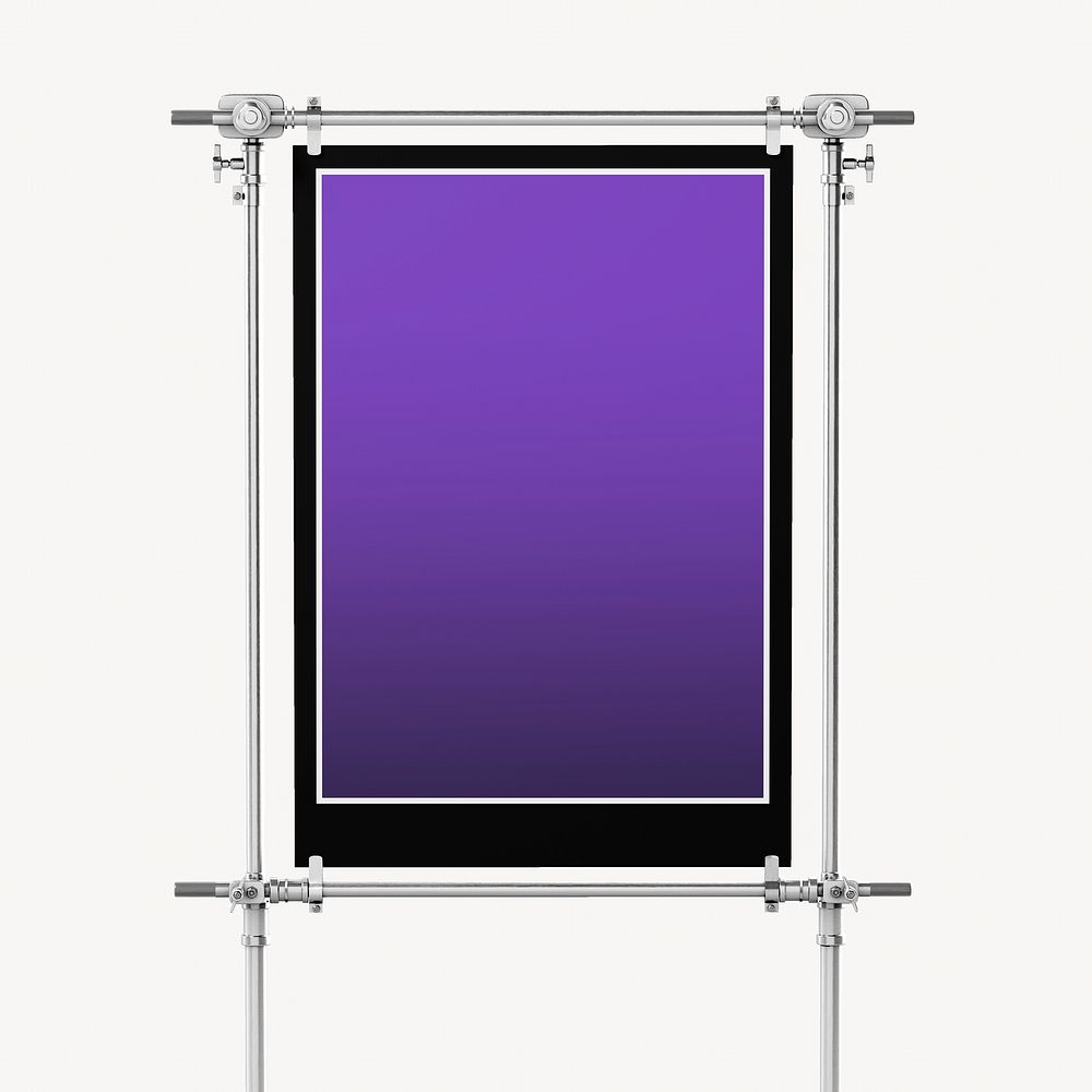 Purple poster sign, 3D realistic design with blank space