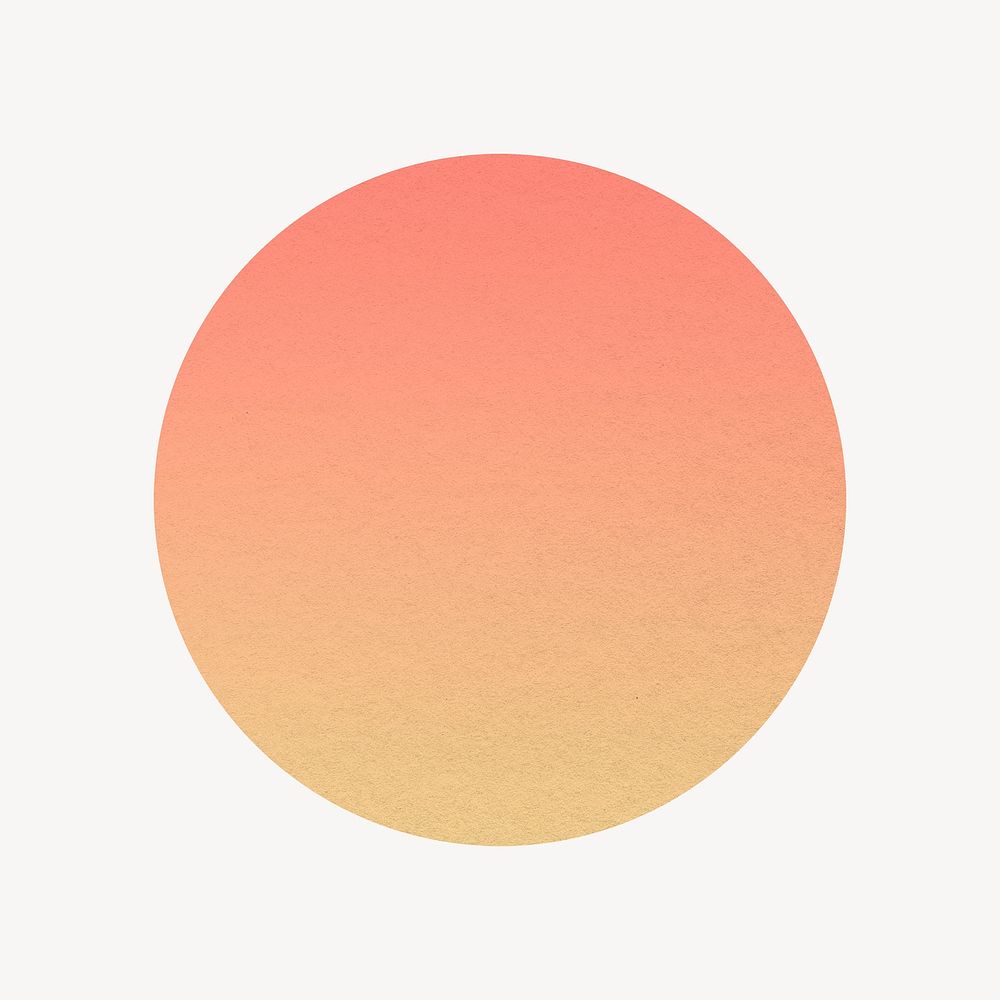 Orange gradient circle, sunset badge