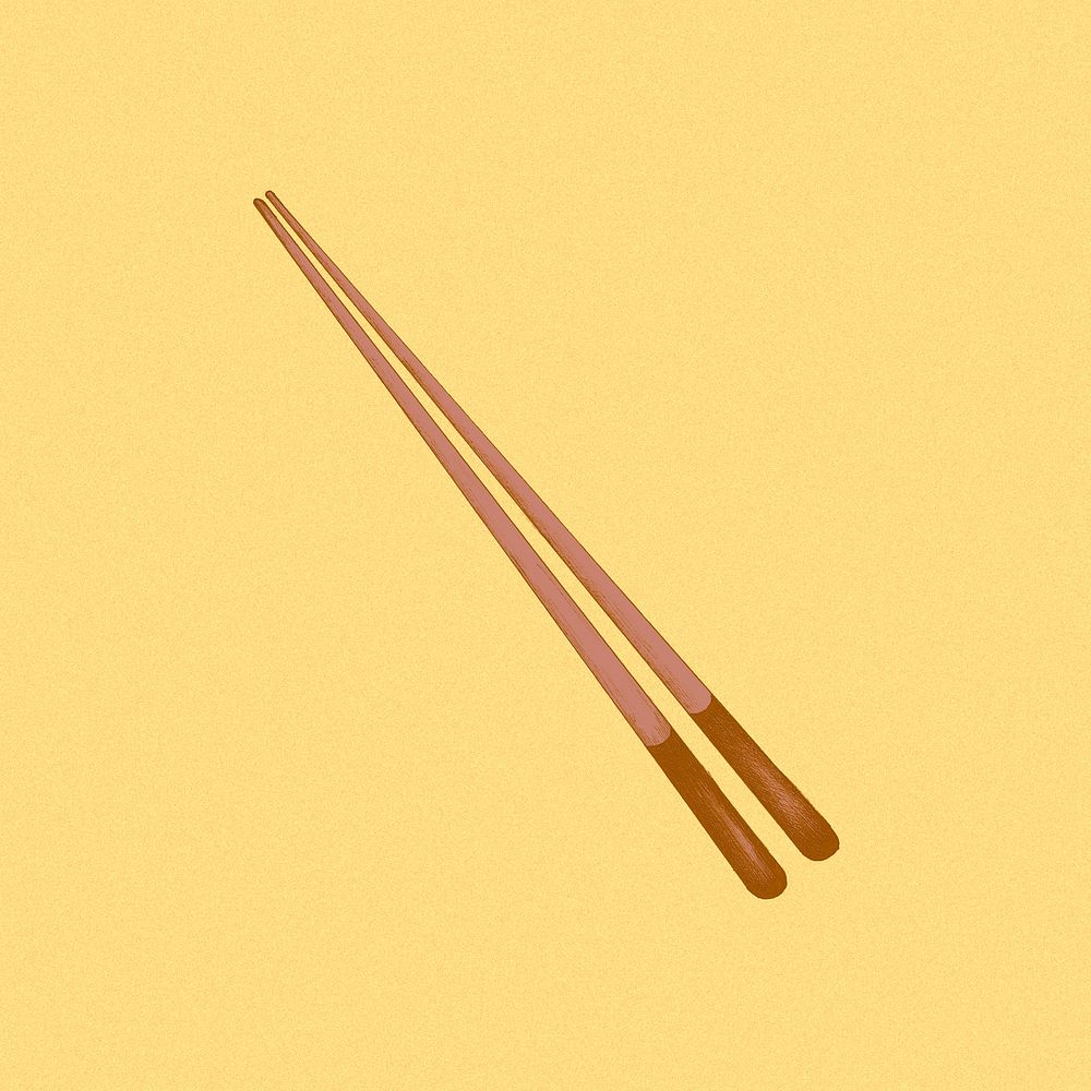 Brown chopsticks, cutlery object illustration psd