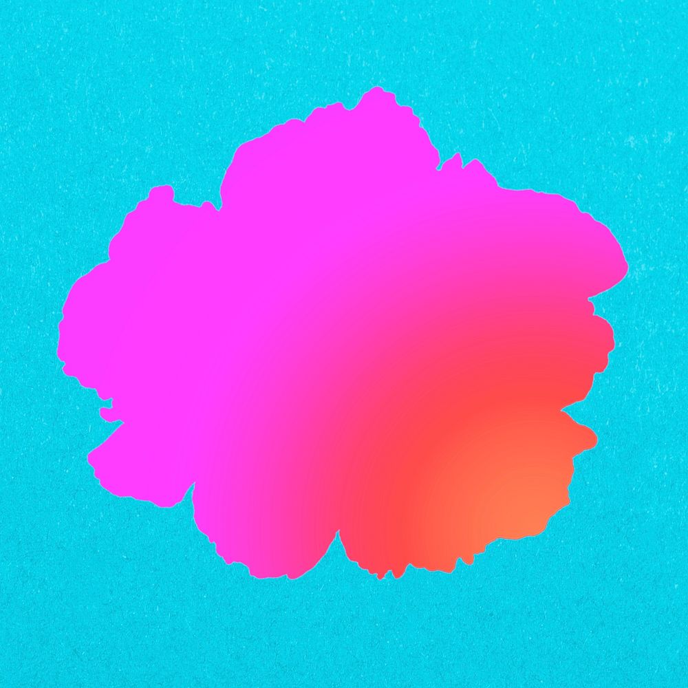 Silhouette gradient flower psd