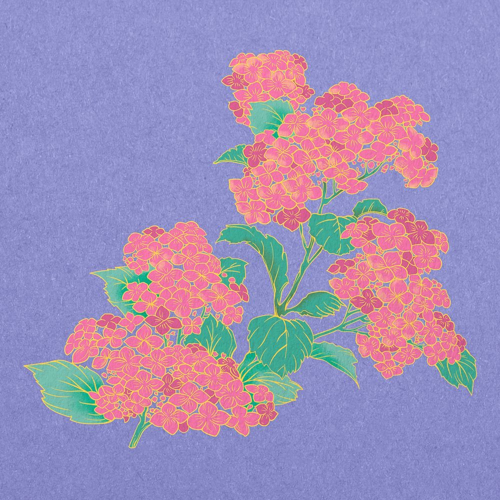 Vintage Japanese flower, cherry blossom illustration psd