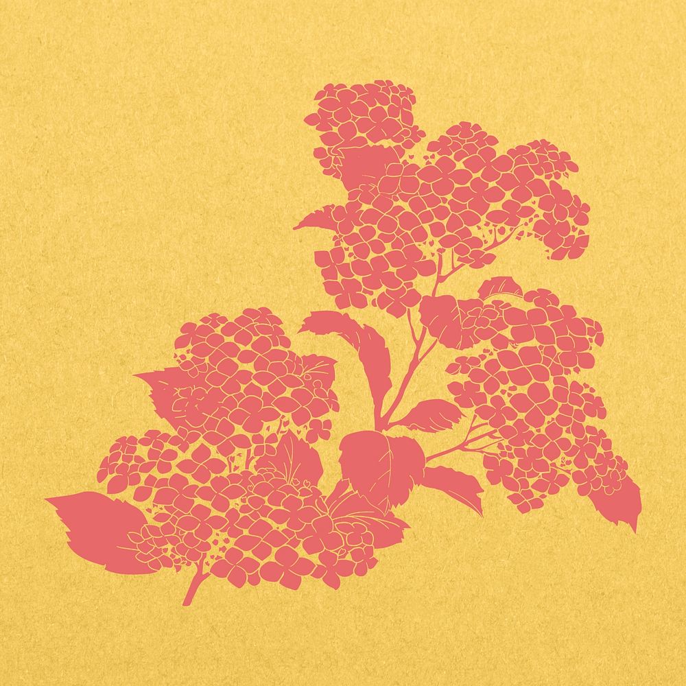Vintage pink Japanese flower, cherry blossom illustration psd
