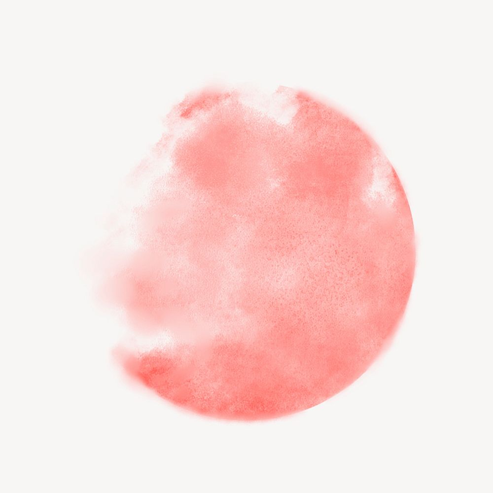 Watercolor blood moon, red faded circle psd