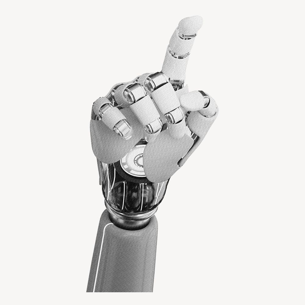Robot hand, futuristic technology, isolated photo