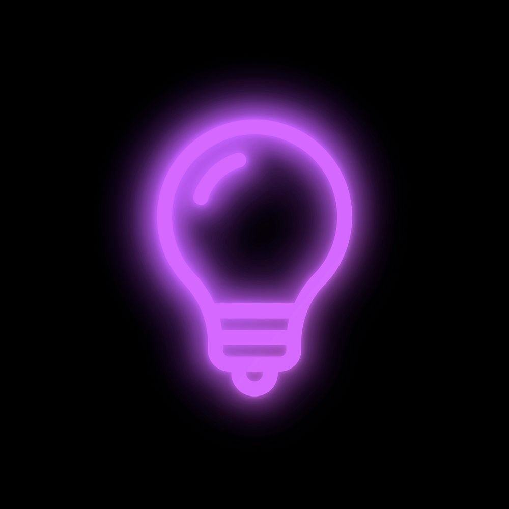 Idea icon, neon purple design