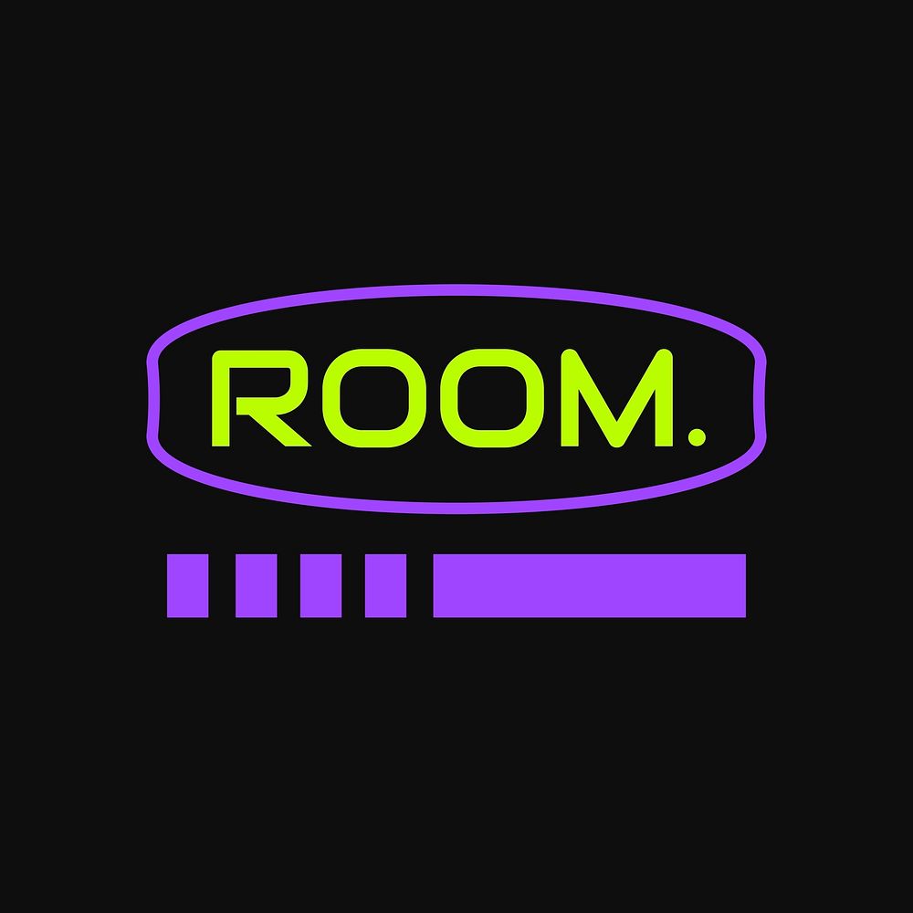 Room logo editable template, creative design psd