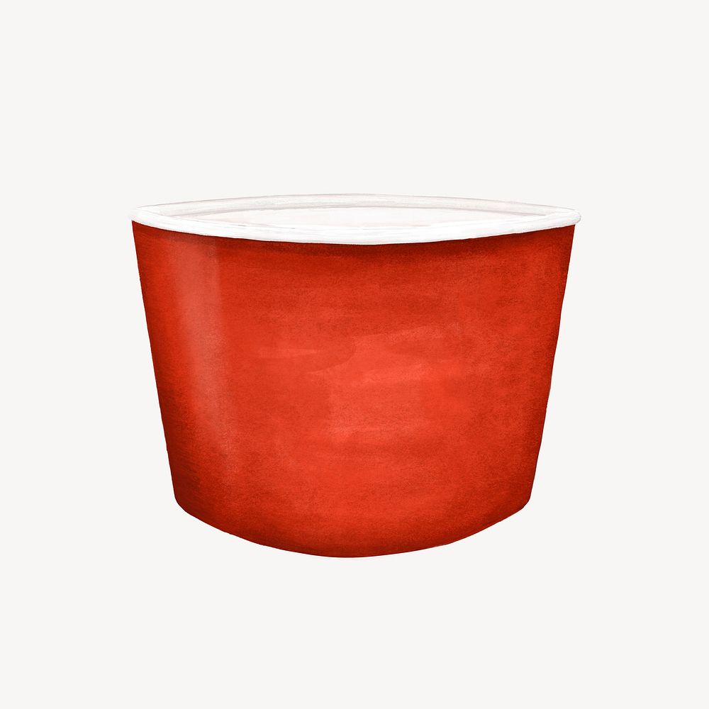 Red bucket, food container illustration