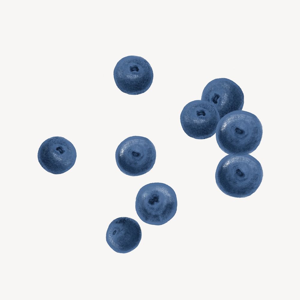 Organic blueberries fruit, realistic illustration psd