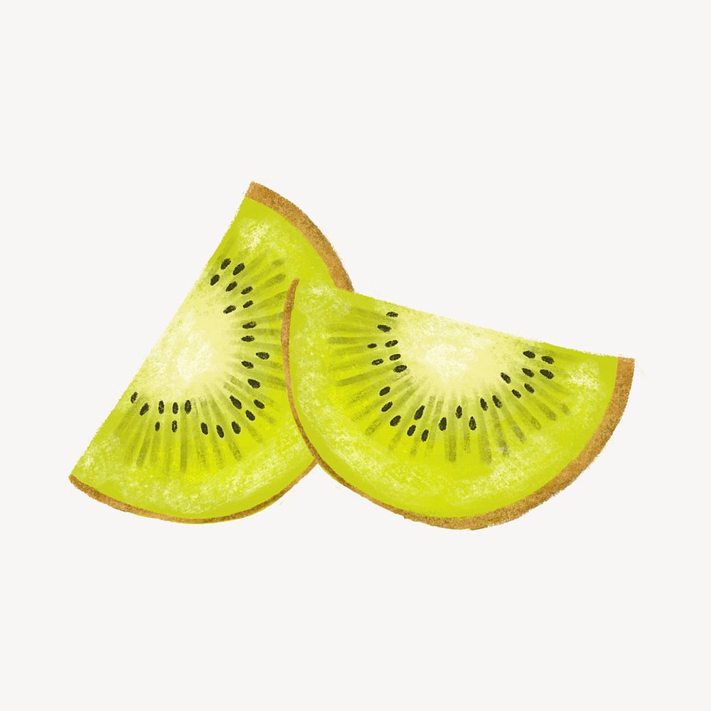 Kiwi slices, realistic fruit illustration psd