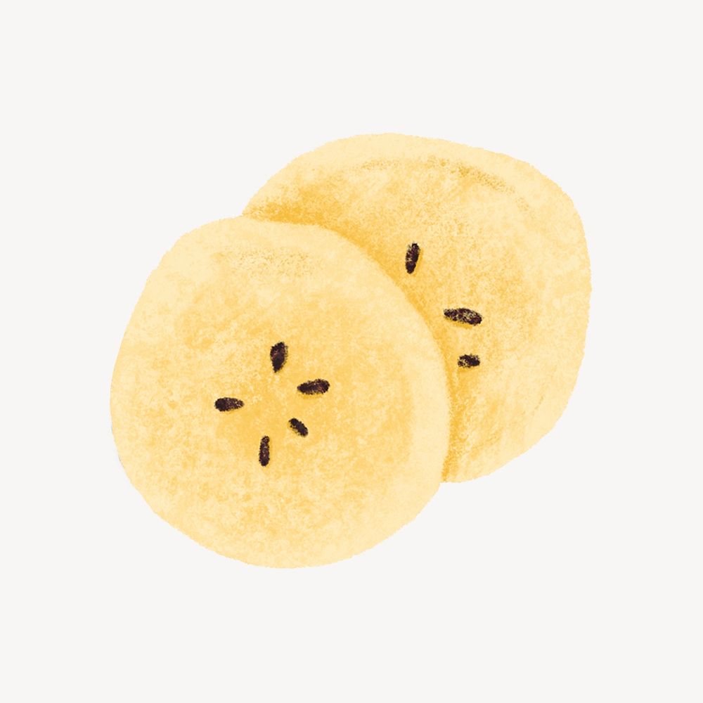 Banana slices, realistic fruit illustration