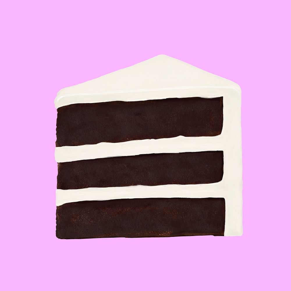 Chocolate cake slice, dessert, food illustration