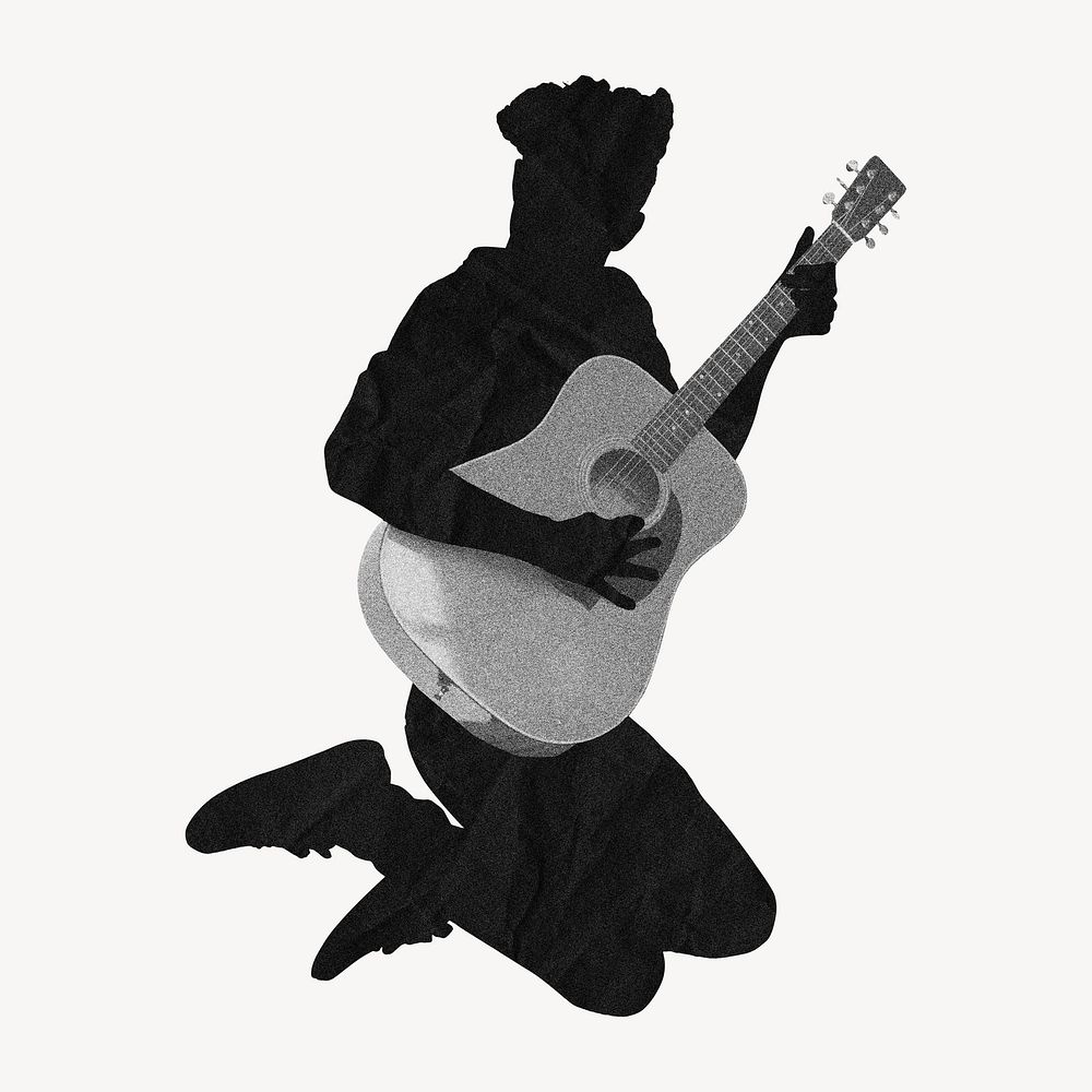 Man playing guitar silhouette 
