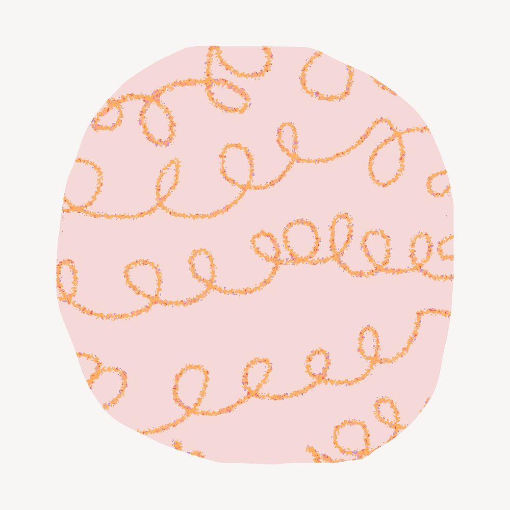Scribble pattern circle badge  psd