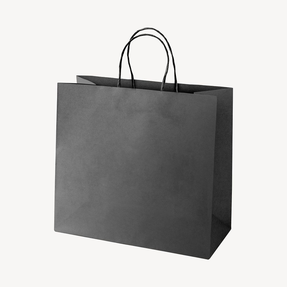 Black shopping bag, minimal design psd