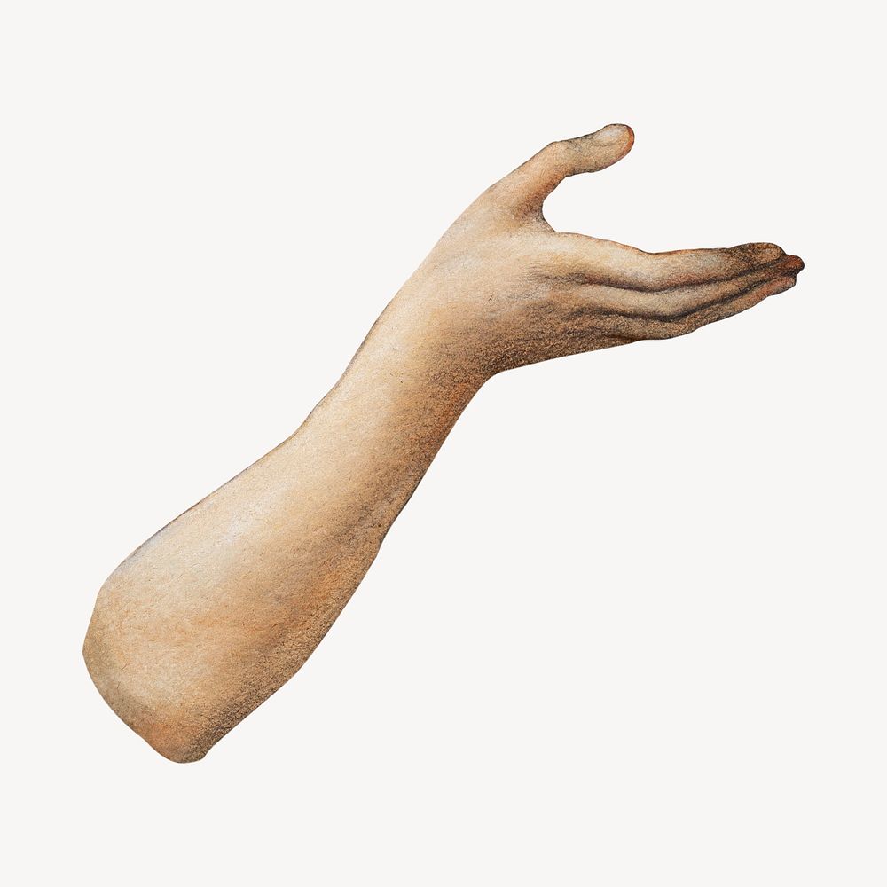 Begging hand, body gesture image psd