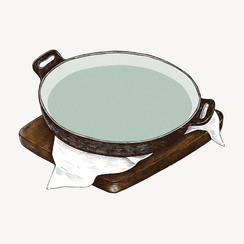 Vintage pan, kitchenware illustration