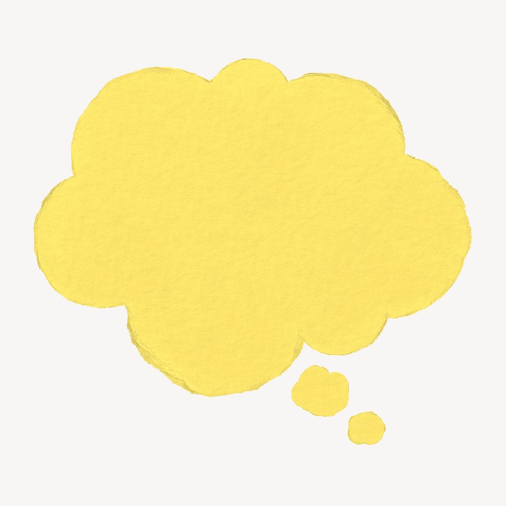 Yellow speech bubble, paper texture psd