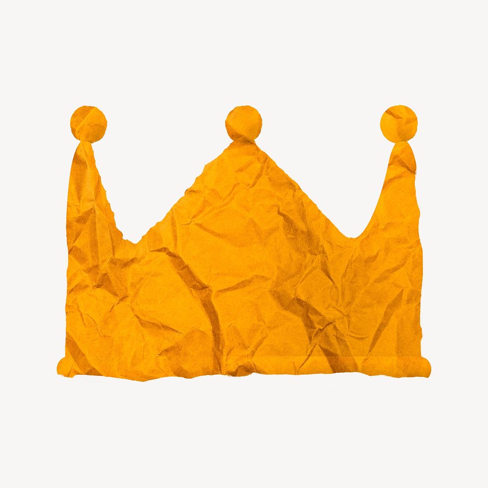 Yellow paper crown collage element