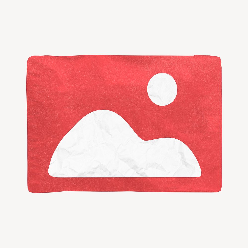Red gallery icon, paper texture