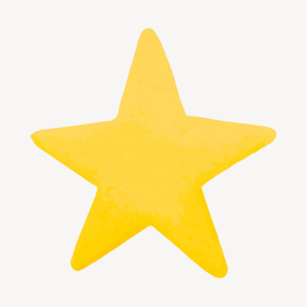 Yellow star ranking icon, paper texture