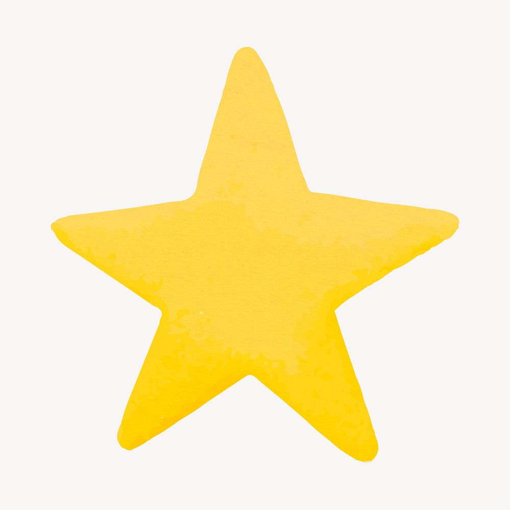 Yellow star ranking icon, paper texture psd