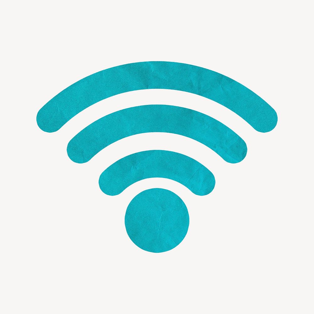 Wifi internet icon, paper texture