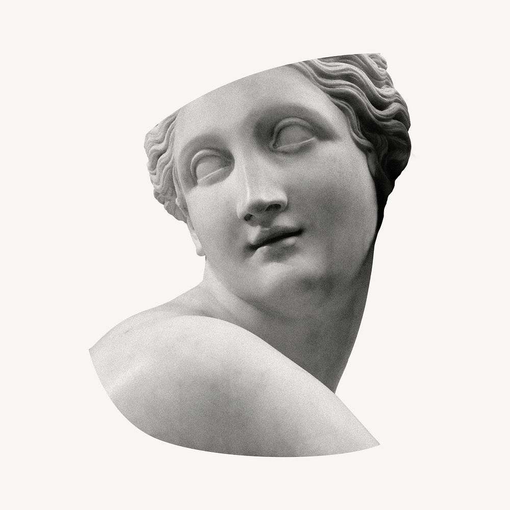 Ancient Greek woman marble statue psd