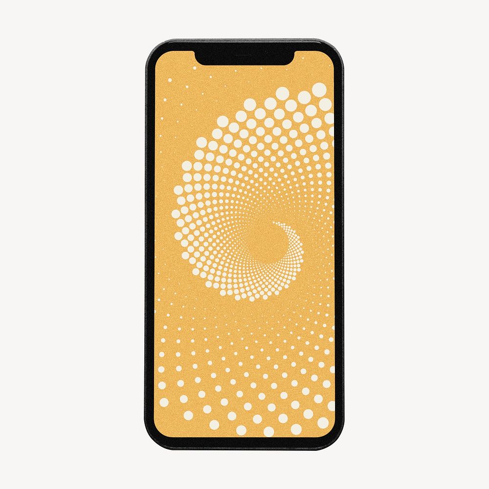 Mobile phone with orange screen psd