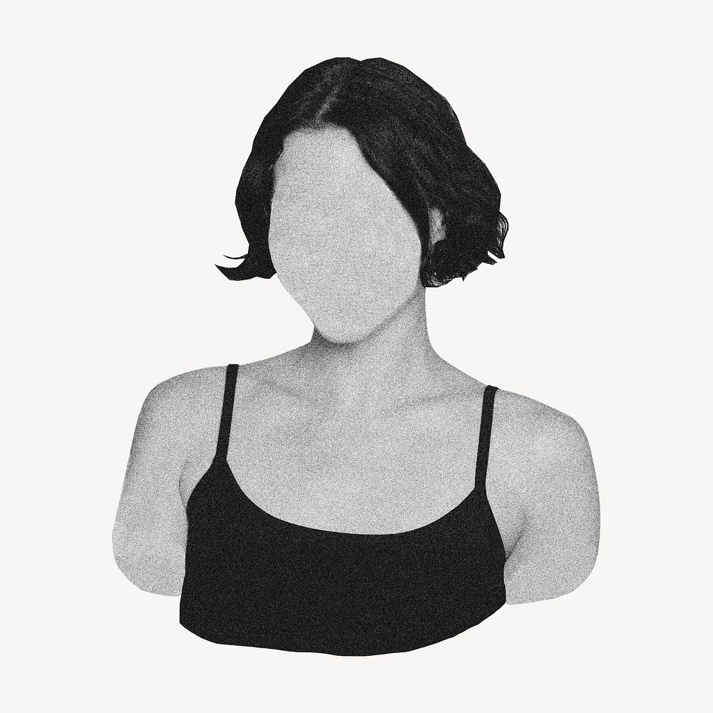 Faceless woman portrait illustration