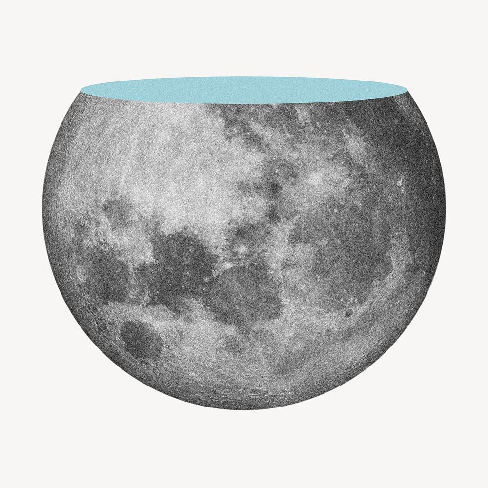Moon planet, galaxy collage element