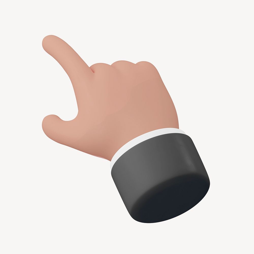 3D businessman's hand pointing finger illustration psd