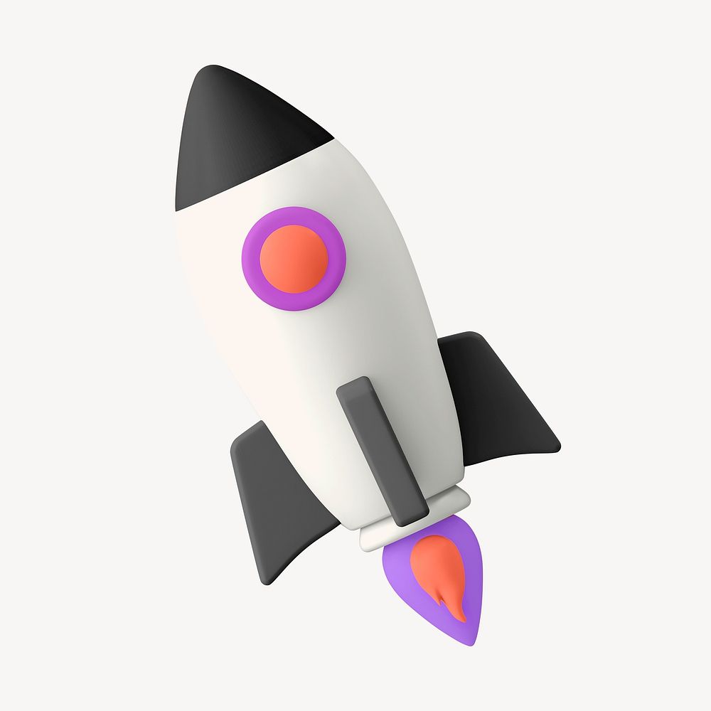 3D launching rocker, startup business graphic psd