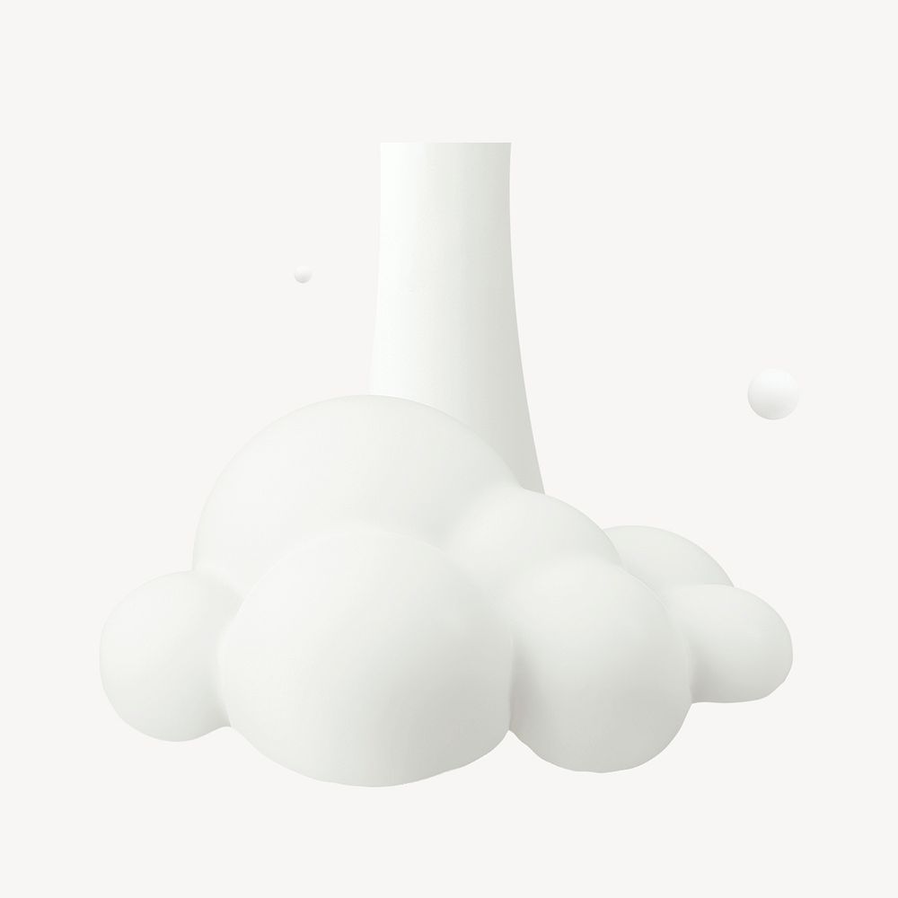 White cloud, 3D rendering weather graphic psd