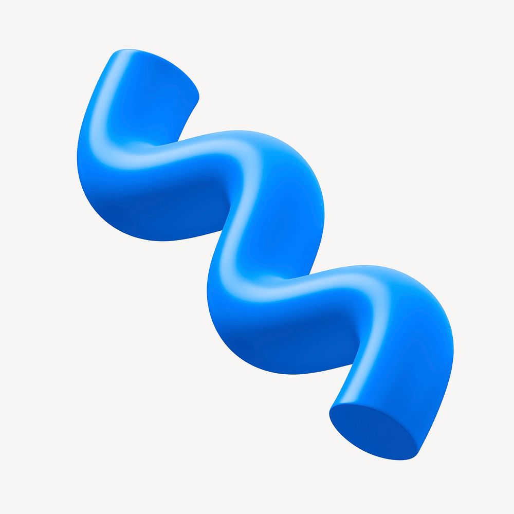 Blue wavy shape, 3D geometric graphic