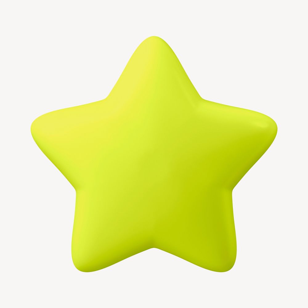 Green star, 3D rendering shape psd